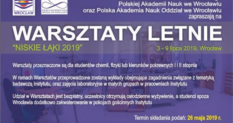 Program Warsztatów Letnich "Niskie Łąki 2019"