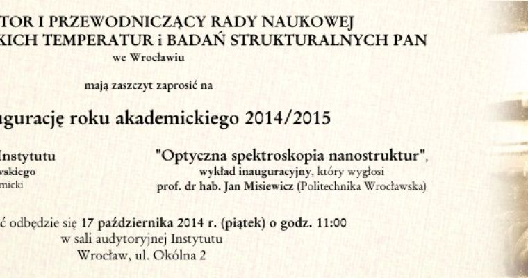 Inauguracja roku akademickiego 2014/2015