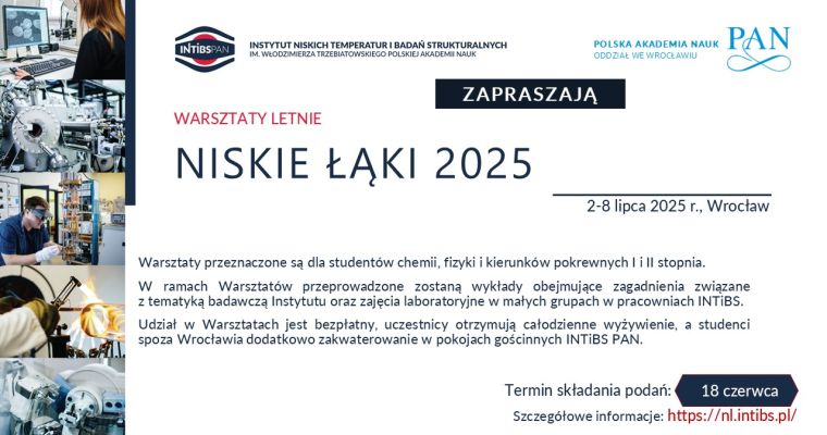 Letnie Warsztaty Naukowe Niskie Łąki 2025 - przedłużenie terminu zgłoszeń