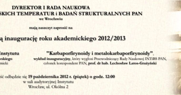Inauguracja roku akademickiego 2012/2013