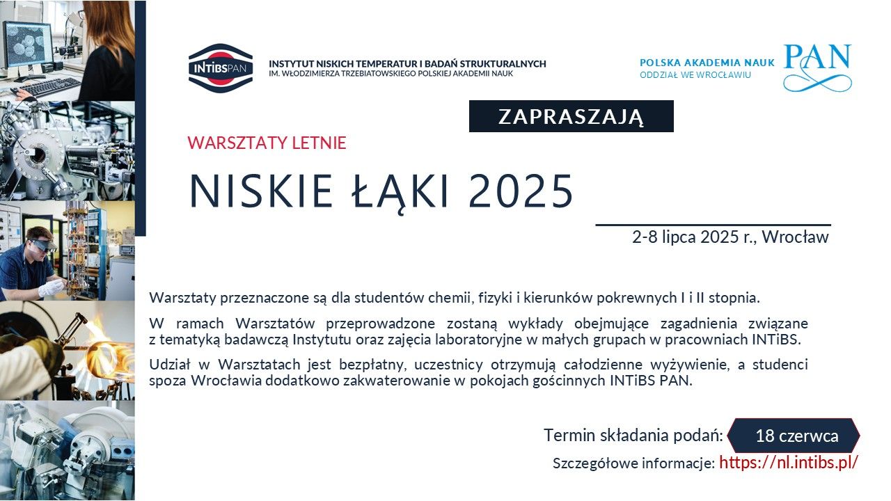 Letnie Warsztaty Naukowe Niskie Łąki 2025 - przedłużenie terminu zgłoszeń