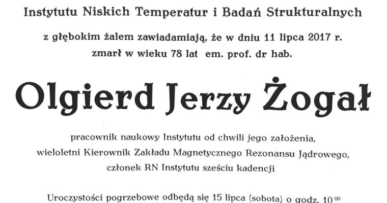 prof. Olgierd Żogał