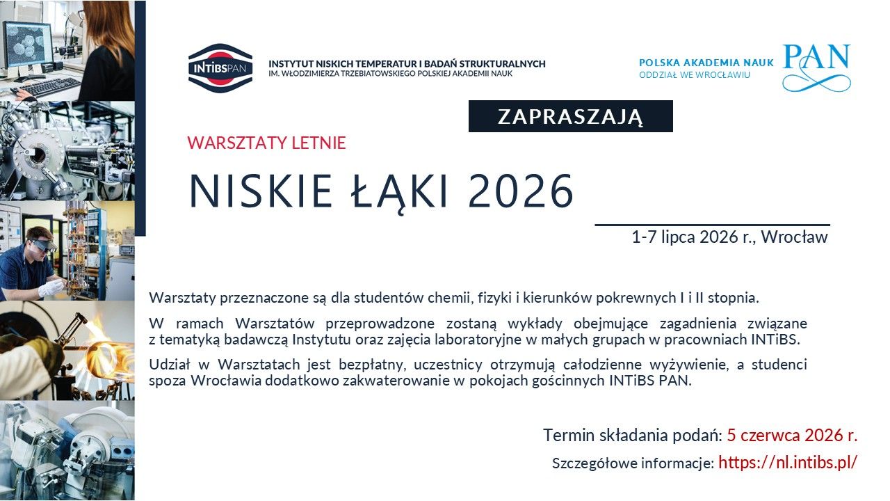 Letnie Warsztaty Naukowe Niskie Łąki 2026